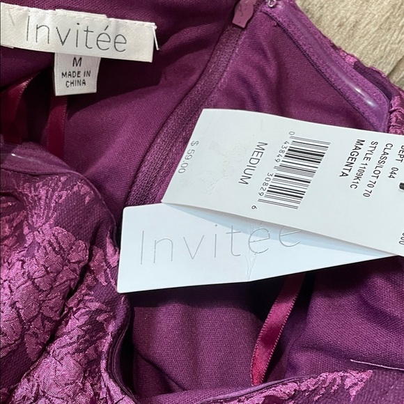 NWT Sweet Magenta Strapless Bubble Corset top Party Dress by Invitee - Picture 2 of 6